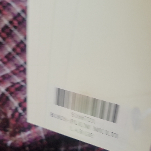 Pomander Place Plum Multi Tweed Gigi Open Front Blazer Crested Gold Buttons - Picture 7 of 16